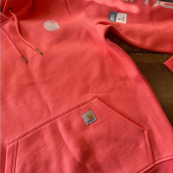 Carhartt Women's Relaxed Fit Hoodie in Coral - Picture 2 of 5